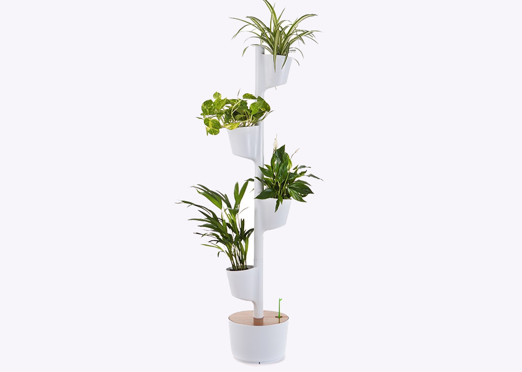 Jardinière verticale 3 ou 4 pots avec plantes dépolluantes
