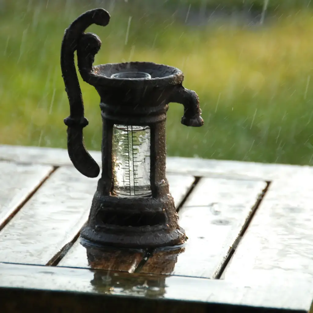 Pluviomètre original pompe à eau