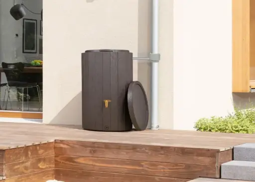 [995216] Récupérateur d’eau de pluie Madera 220 L avec robinet et collecteur – Garantia
