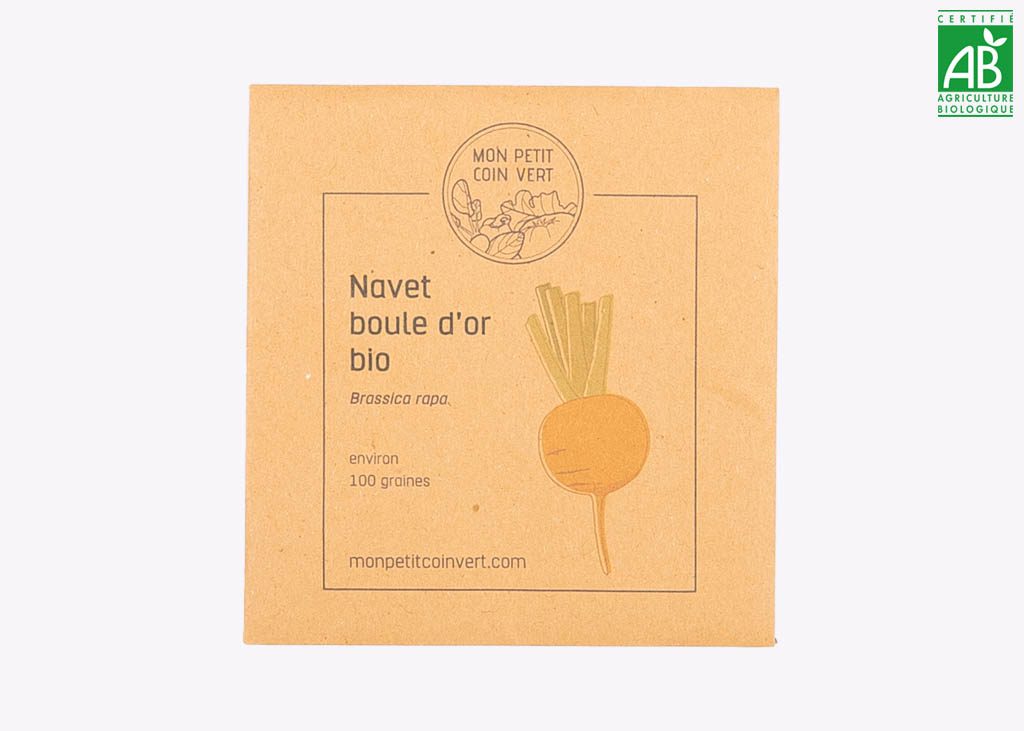 sachet de graines de navet jaune boule d'or bio mon petit coin vert