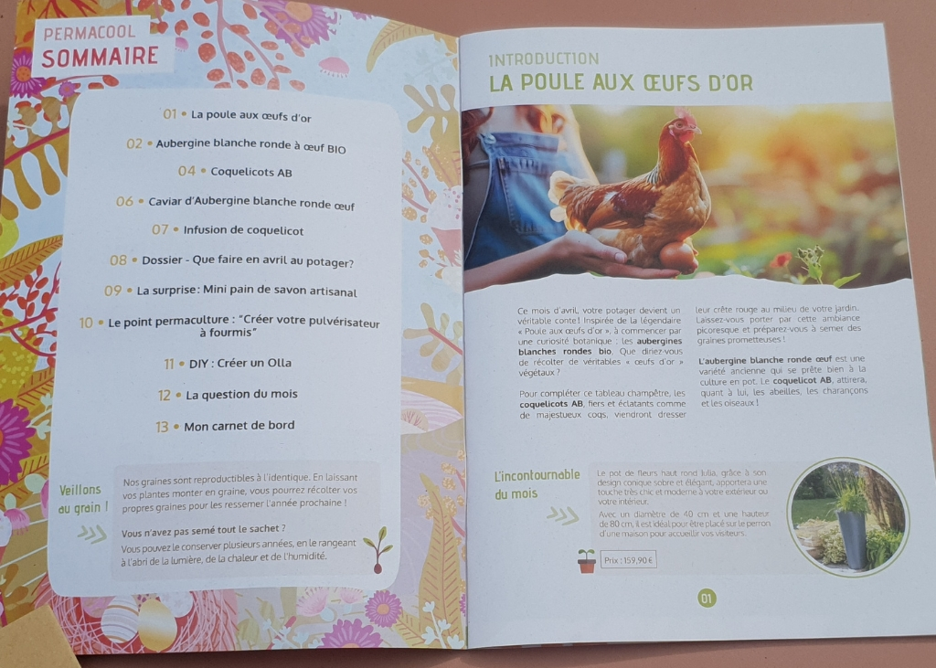Coffret de jardinage "La poule aux oeufs d'or" 