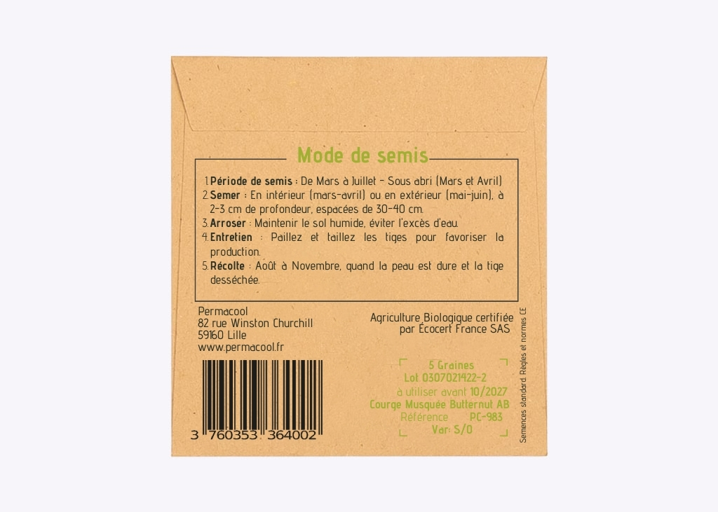 Courge musquée Butternut bio