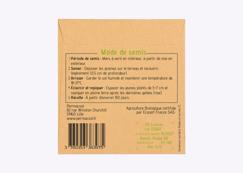 Basilic rouge bio