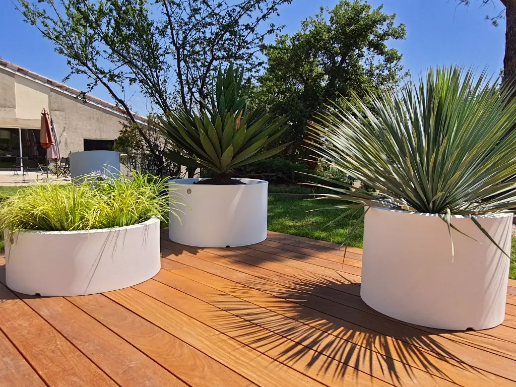 Pot Papi rodéo : Pot de fleurs cylindrique PEHD durable