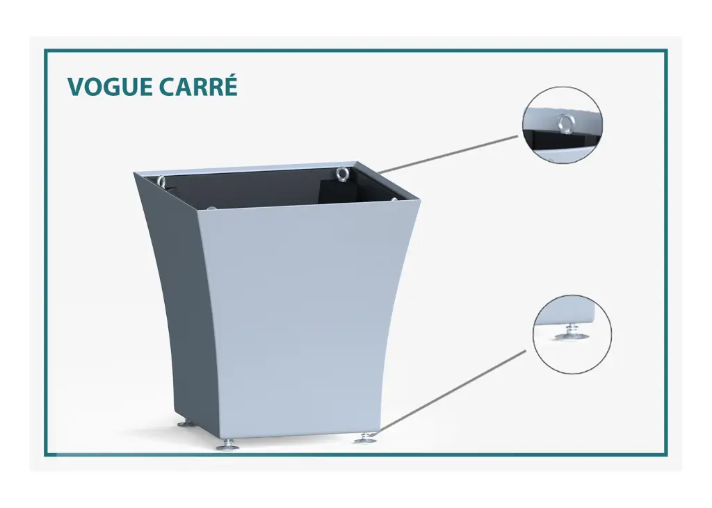 Pot de fleur Vogue Papi : Bac carré en PEHD recyclé