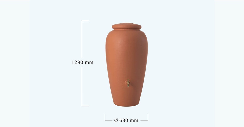 Cuve Amphore terracotta 300 L- Récupération d'Eau Pluie - Garantia