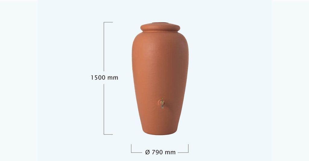 Cuve Amphore terracotta 500L - Récupération d'Eau Pluie - Garantia