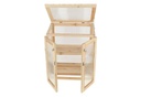 Mini serre de jardin bois et polycarbonate - Naturel S H.85 cm ouverte