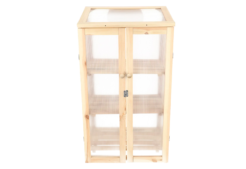 Serre de balcon en bois et polycarbonate Naturel L H.125 cm