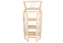 Serre de balcon en bois et polycarbonate Naturel L H.125 cm ouverte