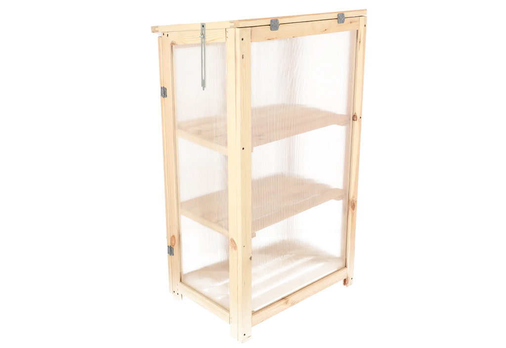 Serre de balcon en bois et polycarbonate Naturel L H.125 cm arrière