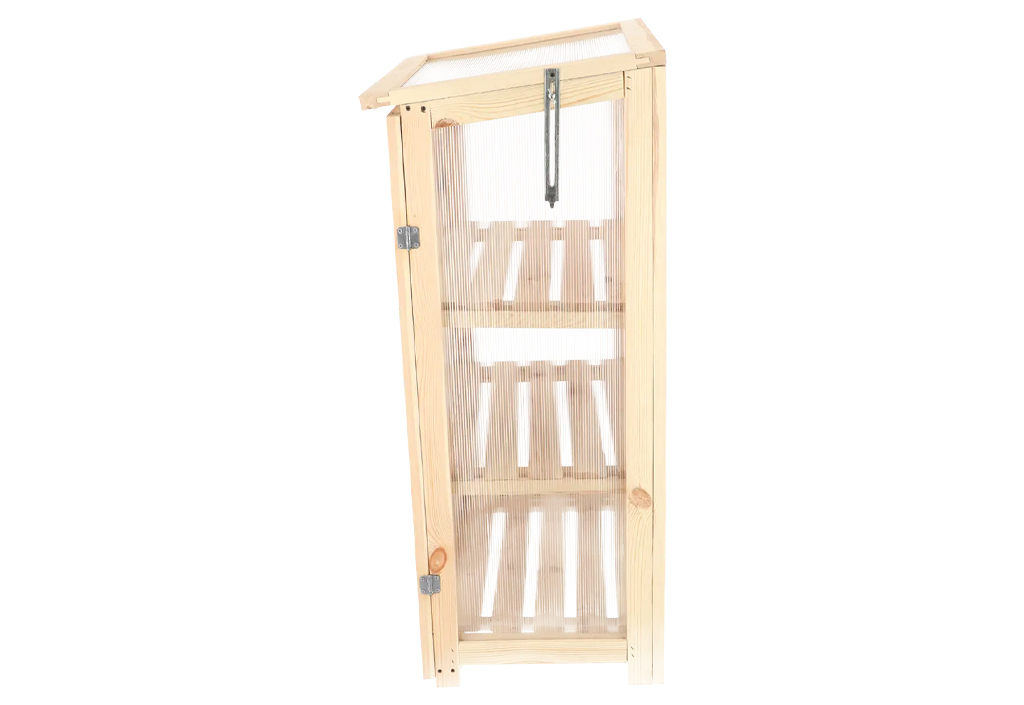 Serre de balcon en bois et polycarbonate Naturel L H.125 cm côté