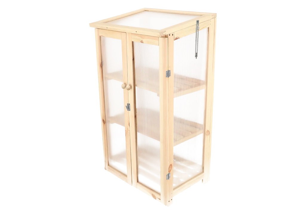 Serre de balcon en bois et polycarbonate - Naturel L H.125 cm