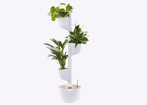 Jardinière verticale 3 ou 4 pots avec plantes dépolluantes