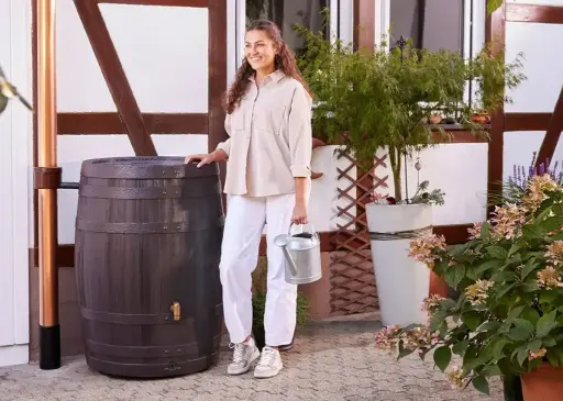 Cuve de récupération d’eau de pluie Garantia – Imitation Tonneau Bois