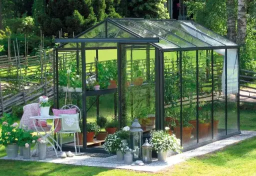 Serre de jardin Essentia 9 m² aluminium et verre trempé