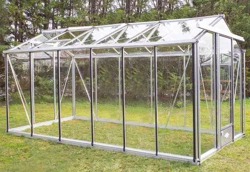 Serre de jardin Essentia 10,80 m² aluminium et verre trempé